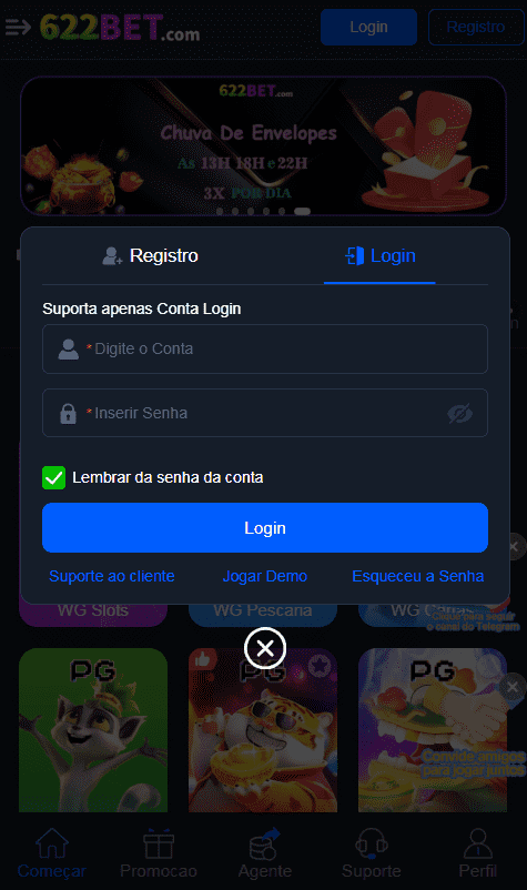 Instruções para registrar facilmente uma conta 622Bet